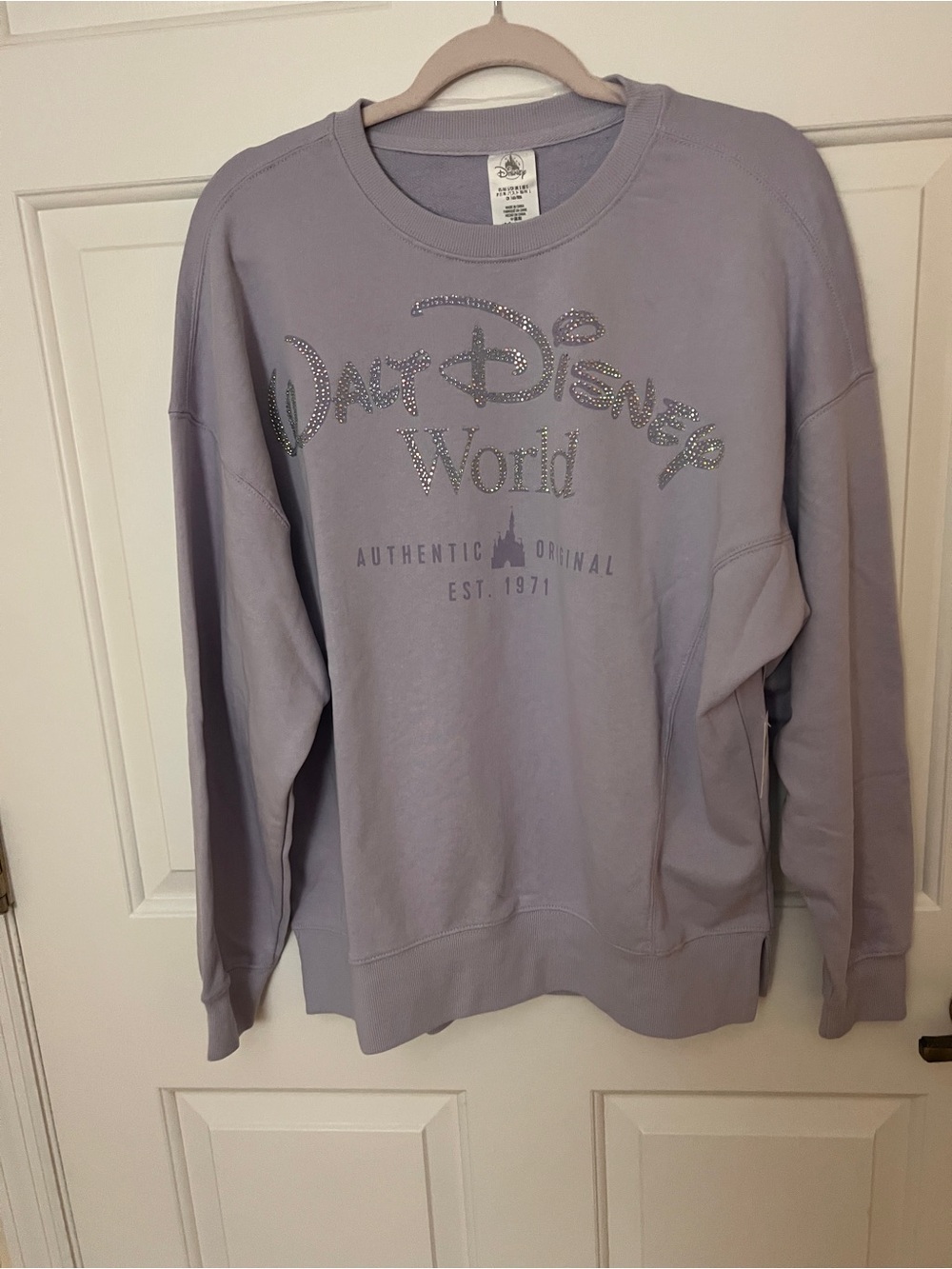 Disney World Rhinestone Lavender Crewneck Sweatshirt - Women's